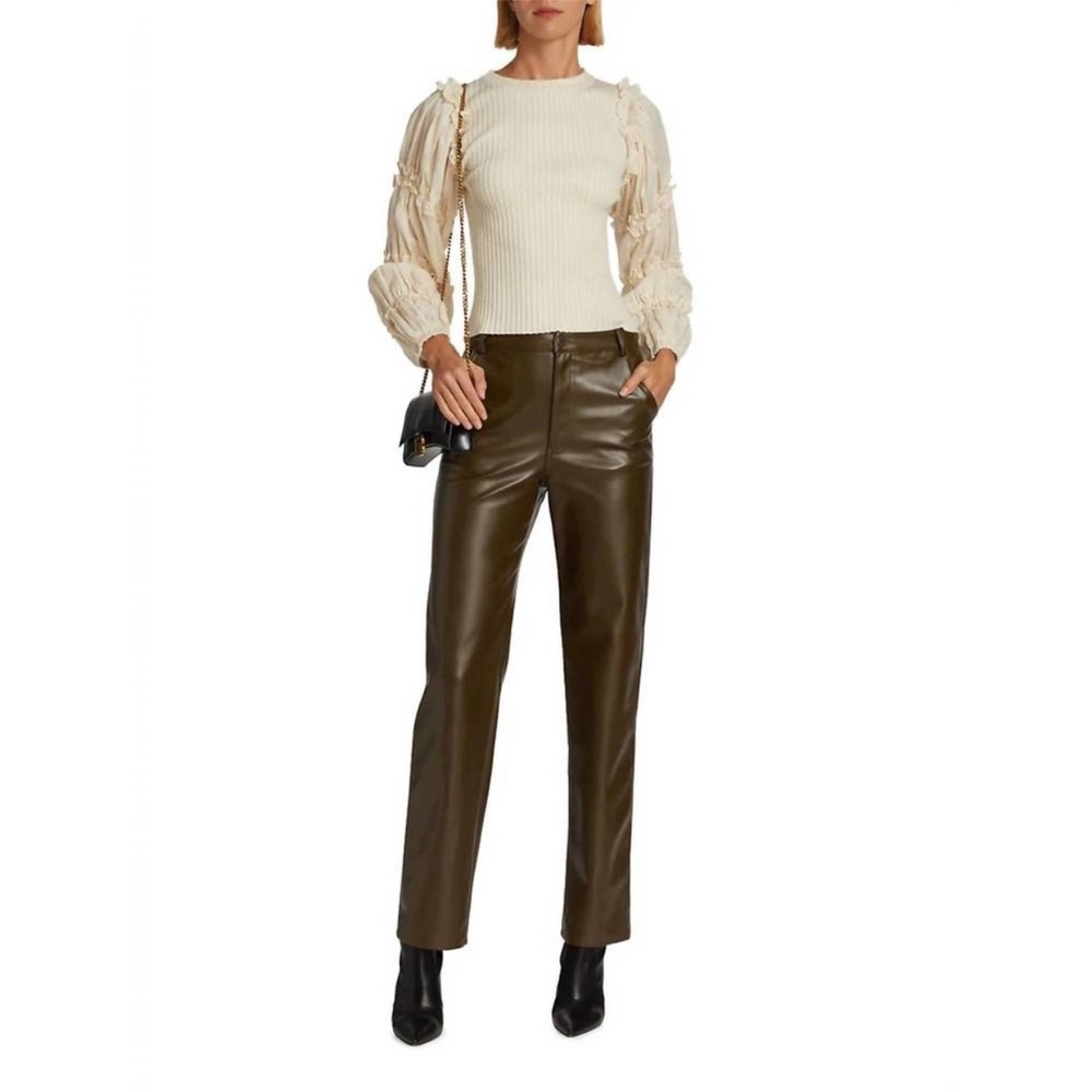 EN SAISON Lana Vegan Leather Trousers in black